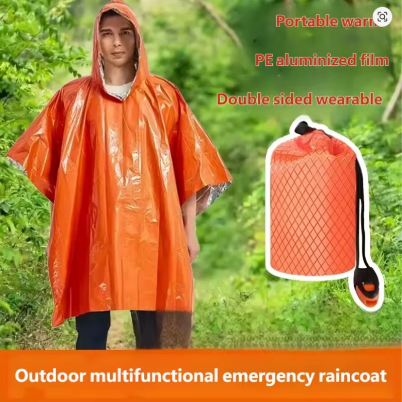Survival Blanket Reflective - Noodponcho 4 Stuks, Thermische Regenjasdeken van